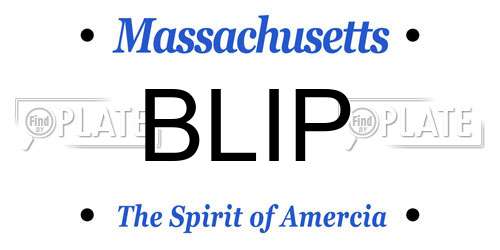 BLIP Massachusetts License Plate