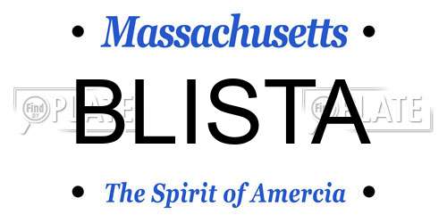 BLISTA Massachusetts License Plate