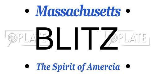 BLITZ Massachusetts License Plate