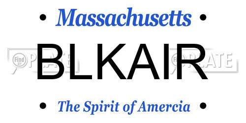 BLKAIR Massachusetts License Plate