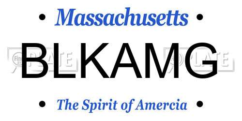 BLKAMG Massachusetts License Plate