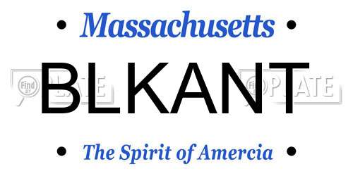 BLKANT Massachusetts License Plate