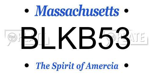 BLKB53 Massachusetts License Plate