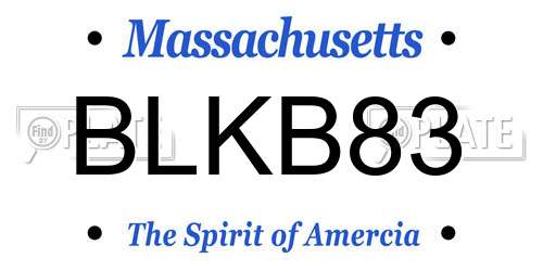BLKB83 Massachusetts License Plate
