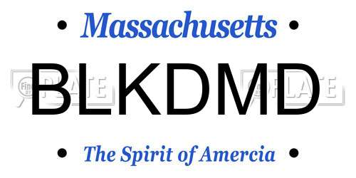 BLKDMD Massachusetts License Plate