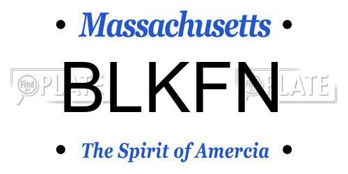 BLKFN Massachusetts License Plate