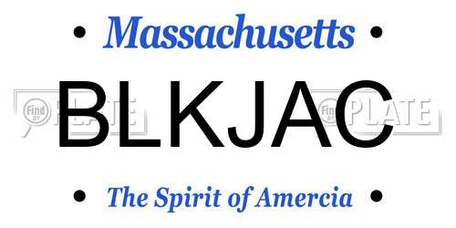 BLKJAC Massachusetts License Plate