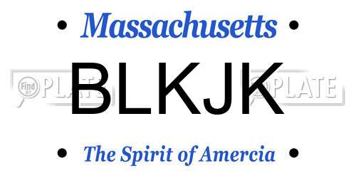 BLKJK Massachusetts License Plate