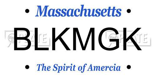 BLKMGK Massachusetts License Plate