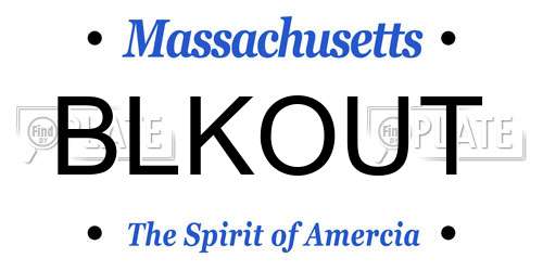 BLKOUT Massachusetts License Plate