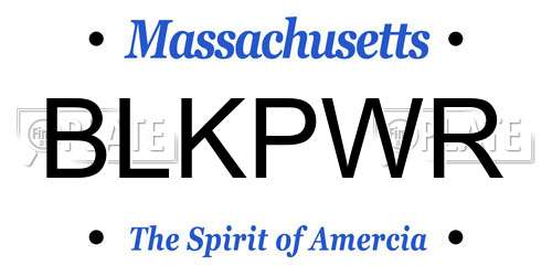 BLKPWR Massachusetts License Plate