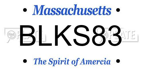 BLKS83 Massachusetts License Plate