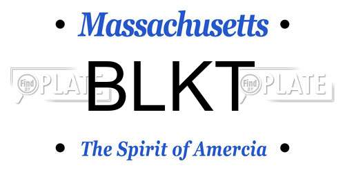 BLKT Massachusetts License Plate