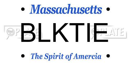 BLKTIE Massachusetts License Plate