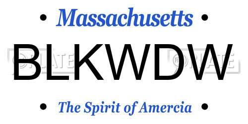 BLKWDW Massachusetts License Plate