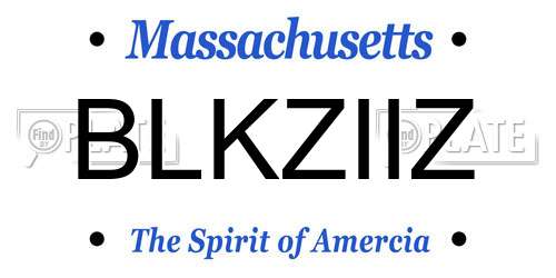 BLKZIIZ Massachusetts License Plate