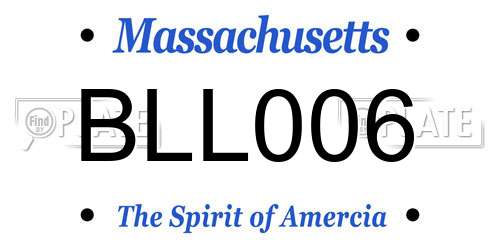 BLL006 Massachusetts License Plate