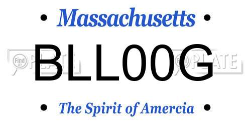 BLL00G Massachusetts License Plate