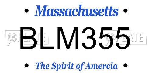 BLM355 Massachusetts License Plate