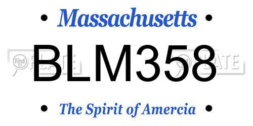 BLM358 Massachusetts License Plate