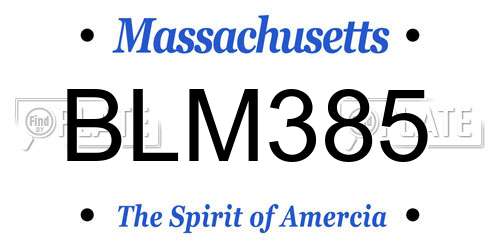BLM385 Massachusetts License Plate