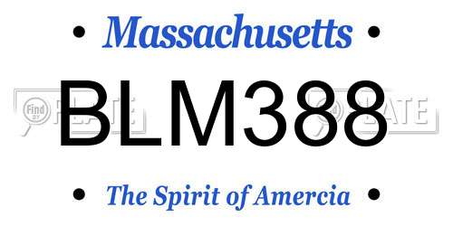 BLM388 Massachusetts License Plate