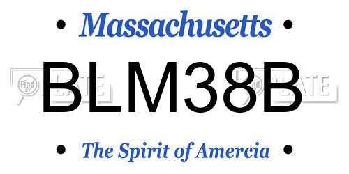 BLM38B Massachusetts License Plate