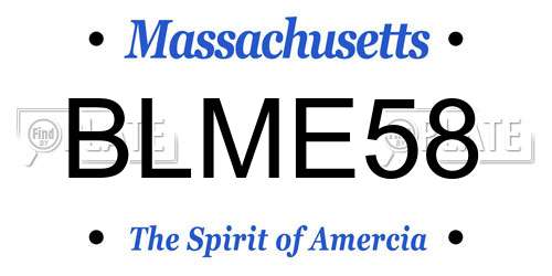 BLME58 Massachusetts License Plate