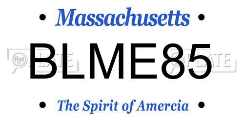 BLME85 Massachusetts License Plate