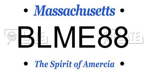 BLME88 Massachusetts License Plate