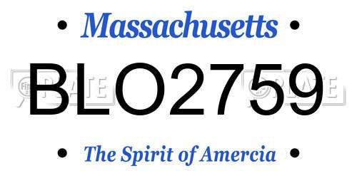 BLO2759 Massachusetts License Plate