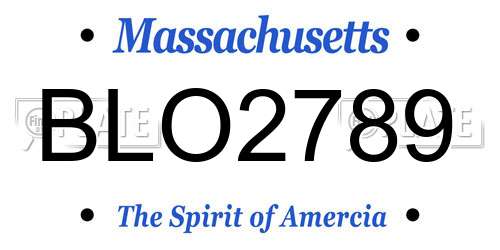 BLO2789 Massachusetts License Plate