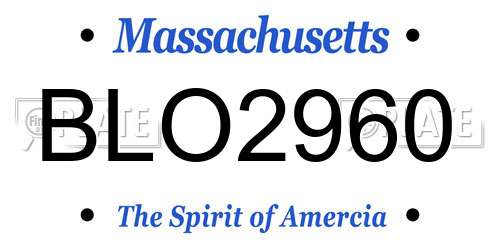 BLO2960 Massachusetts License Plate