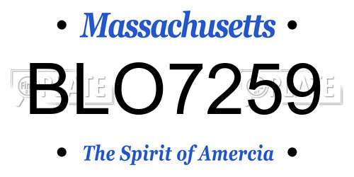 BLO7259 Massachusetts License Plate