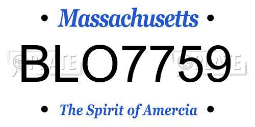 BLO7759 Massachusetts License Plate