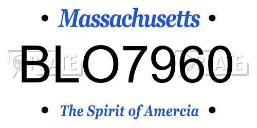 BLO7960 Massachusetts License Plate