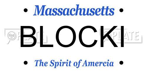 BLOCKI Massachusetts License Plate