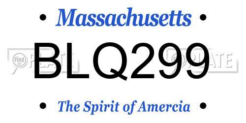 BLQ299 Massachusetts License Plate
