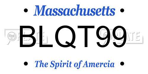 BLQT99 Massachusetts License Plate