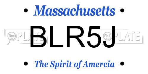 BLR5J Massachusetts License Plate