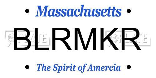 BLRMKR Massachusetts License Plate