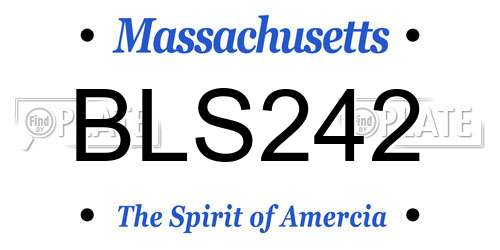 BLS242 Massachusetts License Plate