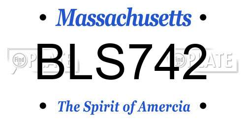 BLS742 Massachusetts License Plate