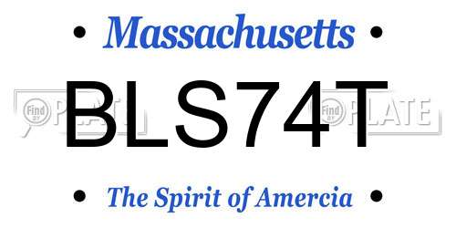 BLS74T Massachusetts License Plate