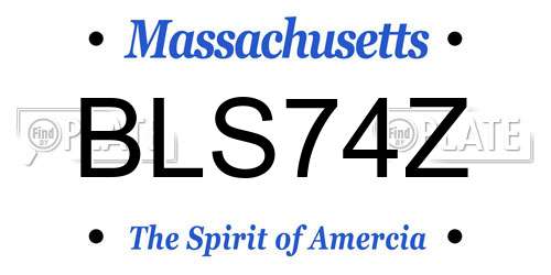 BLS74Z Massachusetts License Plate
