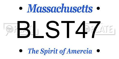 BLST47 Massachusetts License Plate