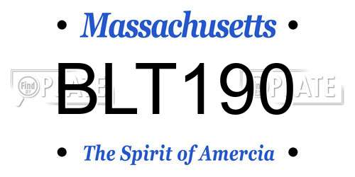 BLT190 Massachusetts License Plate