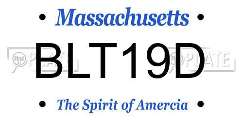 BLT19D Massachusetts License Plate