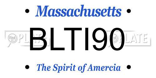 BLTI90 Massachusetts License Plate