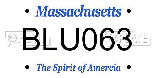 BLU063 Massachusetts License Plate